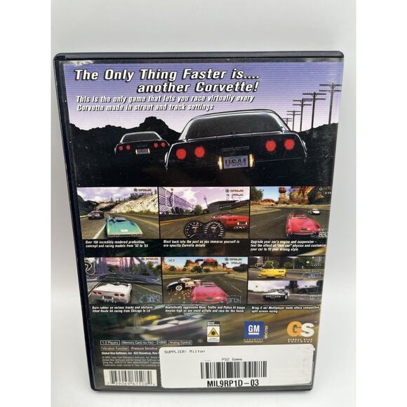 Corvette (Sony PlayStation 2, 2004) CIB Console Complete With Manual - Picture 2 of 6